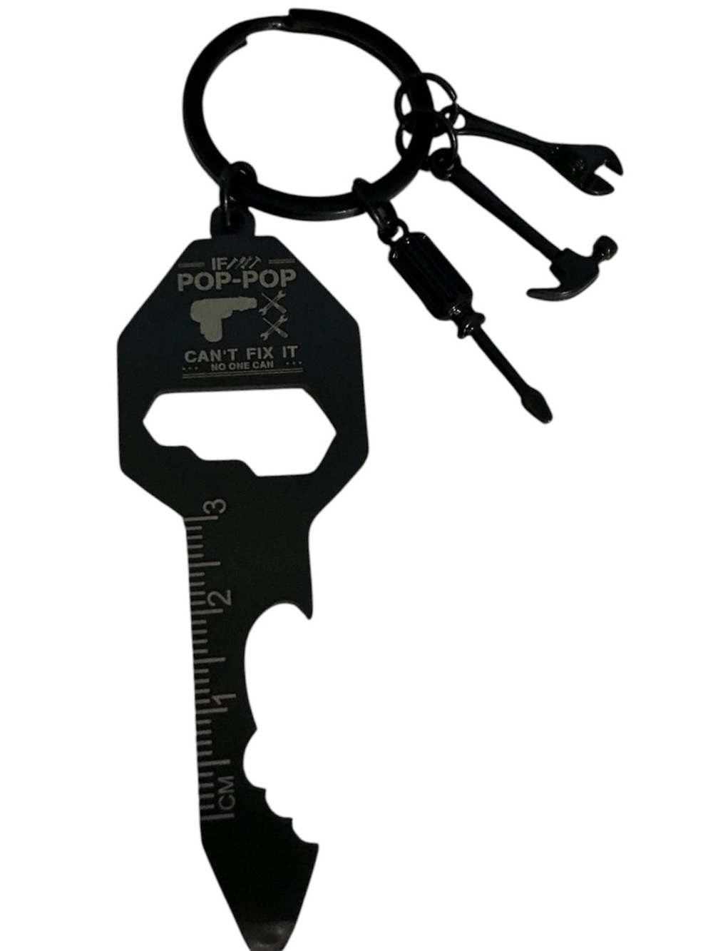 Keychain Bottle Opener Multi Tool Gadget 6 Tool in 1 Pop Pop Can Fix Anything